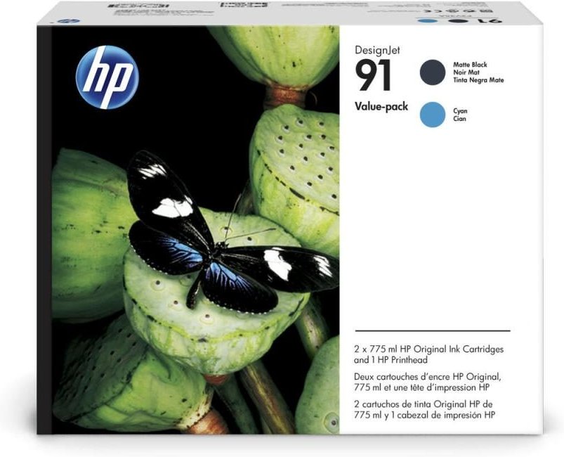 HP Original 91 Druckkopf schwarz matt cyan 24ml (C9460A)