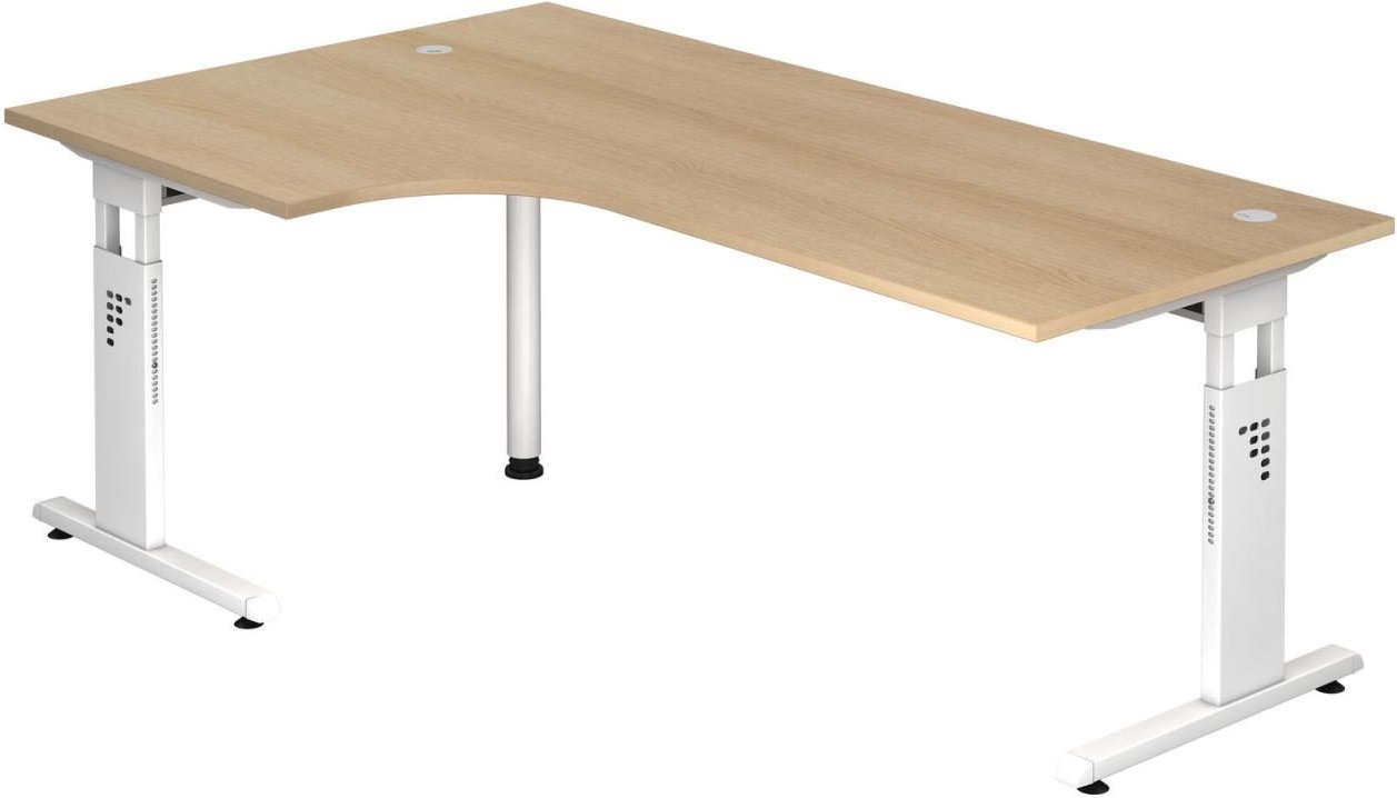 HAMMERBACHER VOS82/E/W höhenverstellbarer Schreibtisch 65 - 85 cm eiche / weiß