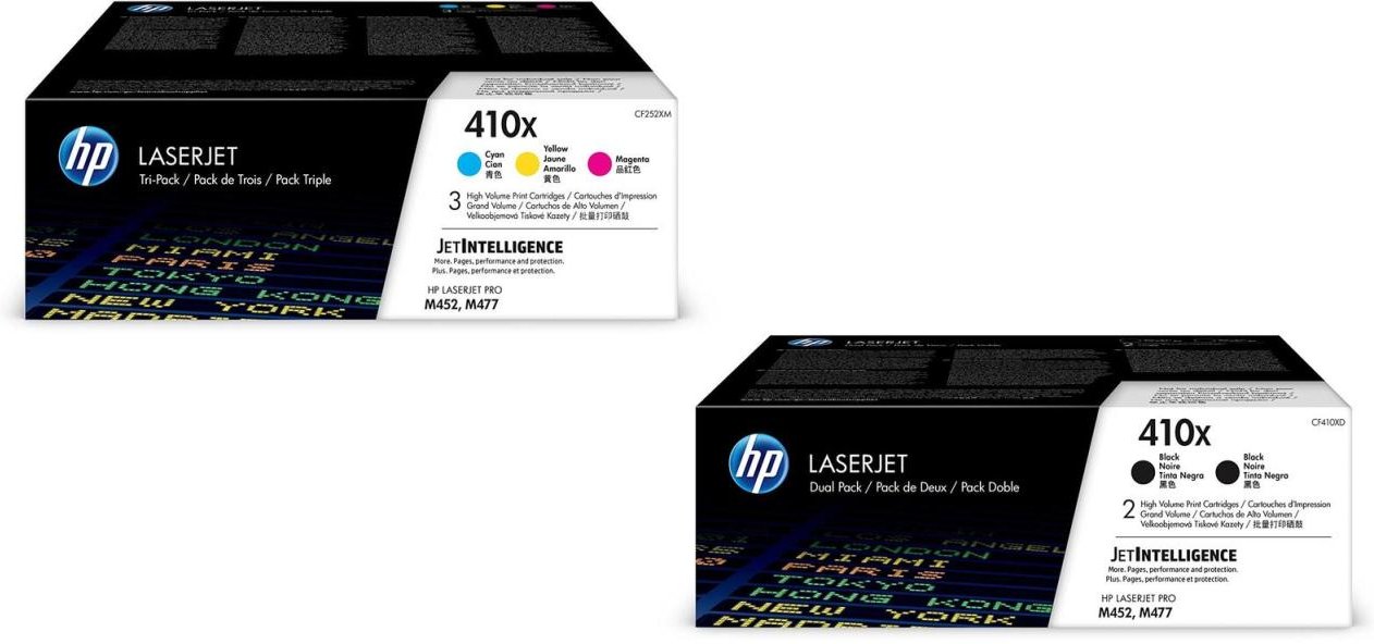 HP Original 410X Toner 2er Set schwarz + 3er Set C/M/Y