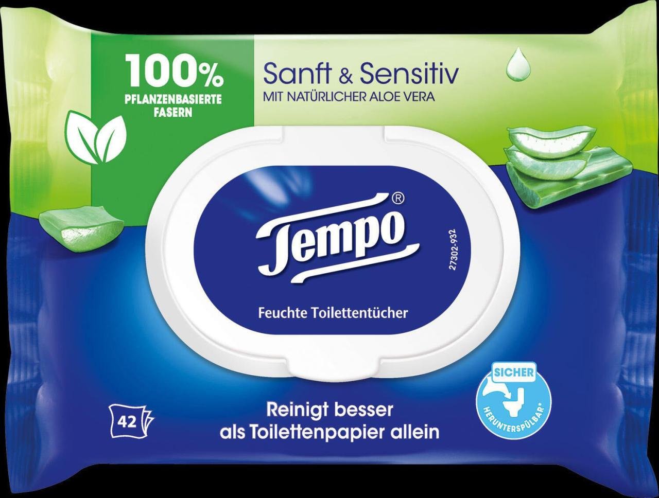 Tempo Feuchtes Toilettenpapier Aloe Vera 1-lagig