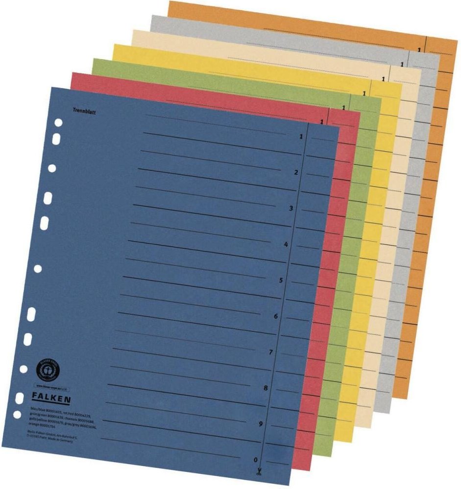 Thumbnail - FALKEN Trennblätter DIN A4 230 g/m² rot
