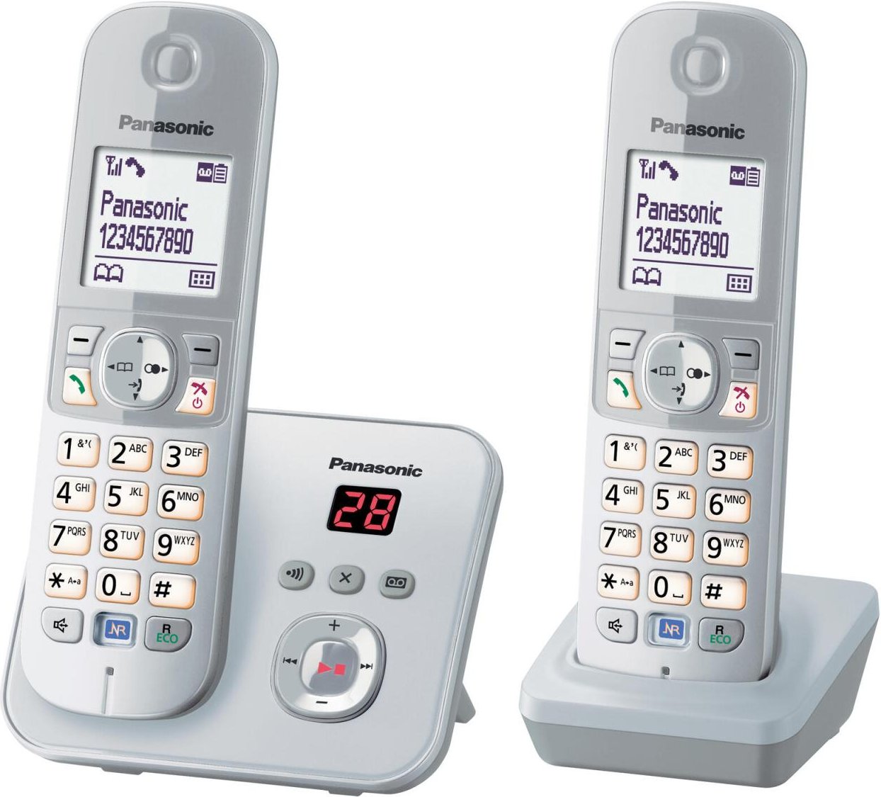 Panasonic Schnurloses Telefon-Set mit Anrufbeantworter KX-TG6822GS silber