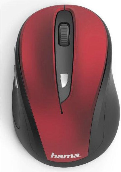 Hama MW-400 Maus kabellos rot, schwarz