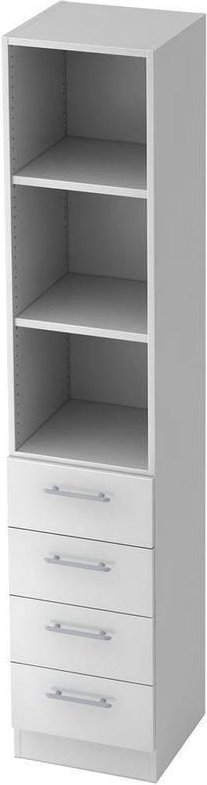 HAMMERBACHER Regalschrank 7600 RE, V7600/W/W/RE weiß, silber