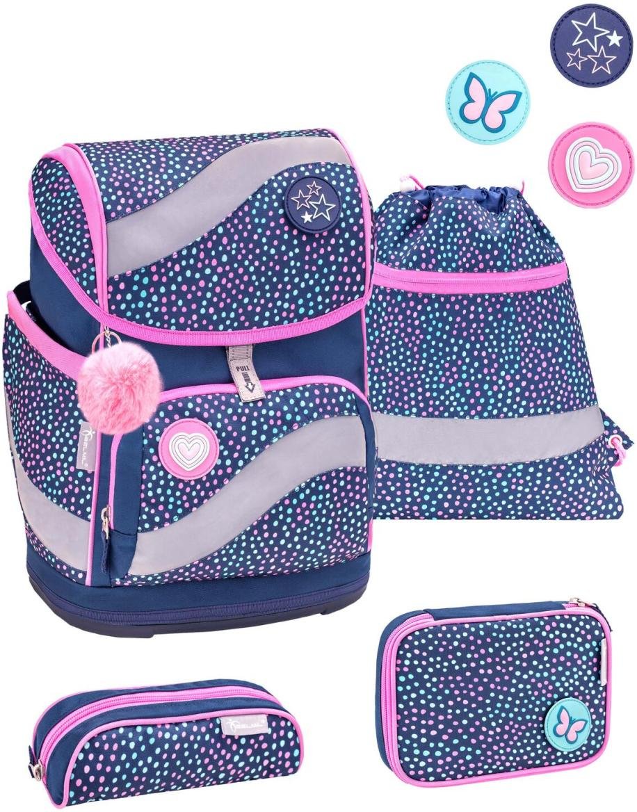 BELMIL® Schulranzen-Set Smarty Amazing Polka 29,0 x 21,0 x 40,0 cm blau 20 l