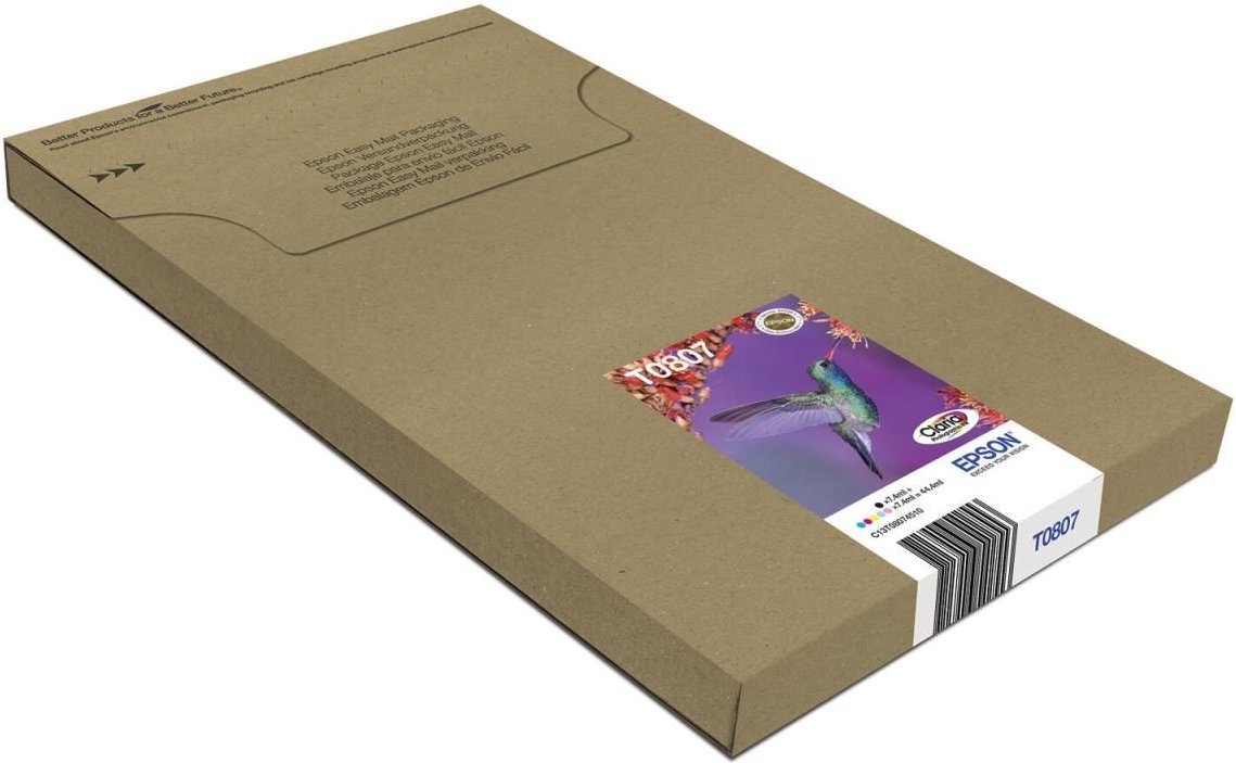 Epson Original Easy Mail Packing T0807 Kolibri Druckerpatronen 6er Multipack BK/C/M/Y/LC/LM (C13T08074510)