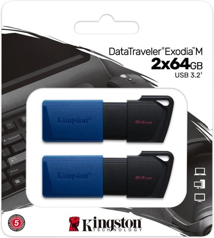Kingston Technology DataTraveler Exodia M - USB-Stick - 64 GB (Packung mit 2)