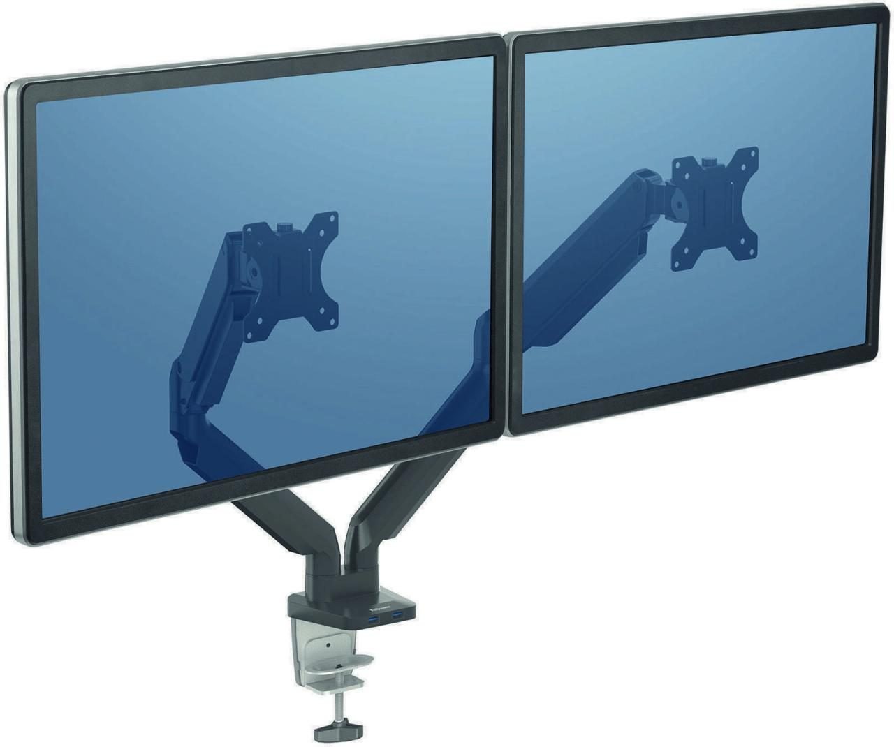 Fellowes Monitor-Halterung Platinum Dual schwarz