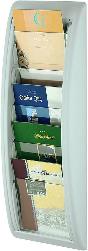 PAPERFLOW Kompakt Wandprospekthalter A5 5-Fach grau