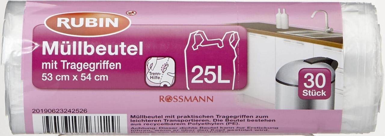 RUBIN Müllbeutel 25,0 l transparent