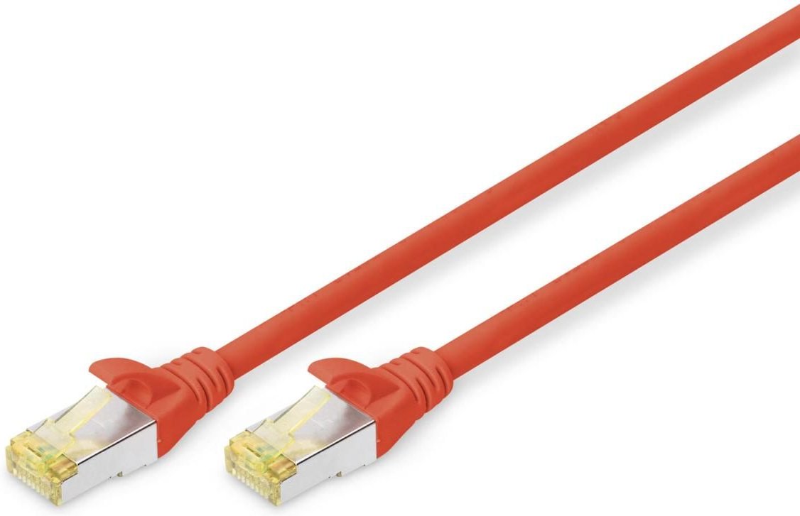 DIGITUS Patch-Kabel RJ-45 (M) zu RJ-45 (M) 1m Kupfer S/FTP Cat 6a rot (DK-1644-A-010/R)