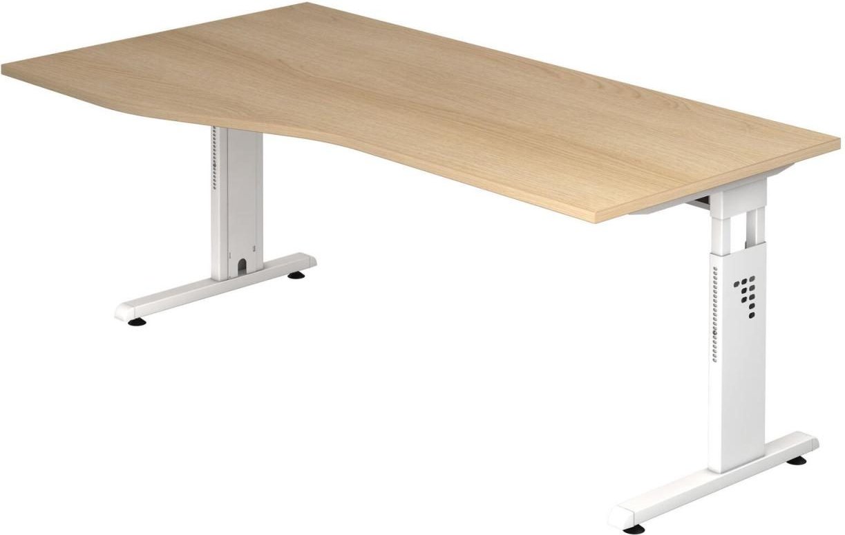 HAMMERBACHER VOS18/E/W höhenverstellbarer Schreibtisch 65 - 85 cm eiche / weiß