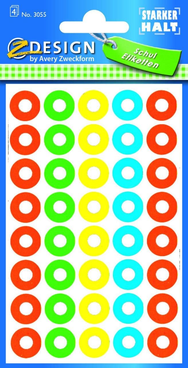 AVERY Zweckform Lochverstärker rot, grün, gelb, blau