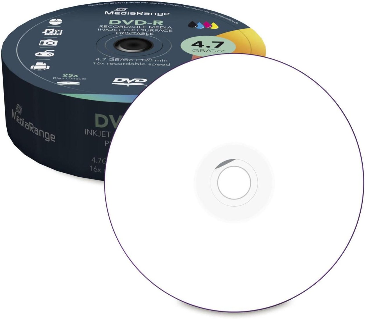 MediaRange DVD-R 25er Print Sp Spindel