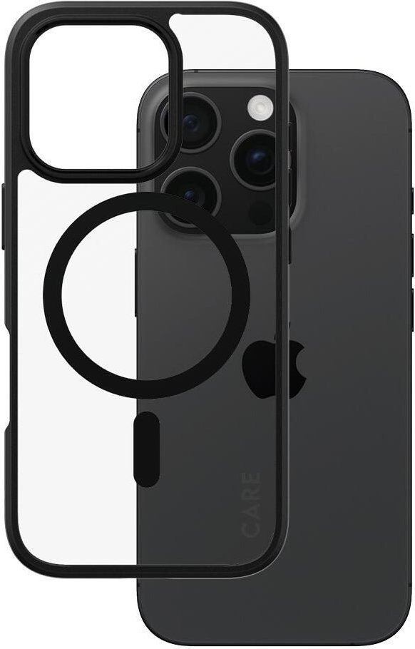 Thumbnail - CARE by PanzerGlass® Flagship Case Transparent Urban Combat Schwarz Rahmen & MagSafe für iPhone 16 Pro