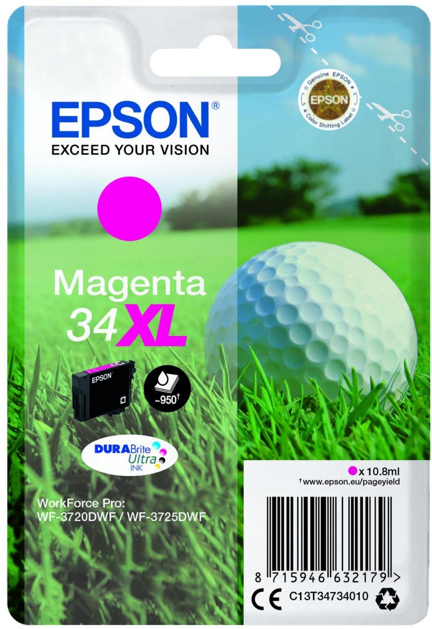 Epson Original 34XL Golfball Druckerpatrone magenta 950 Seiten 10,8ml (C13T34734010)