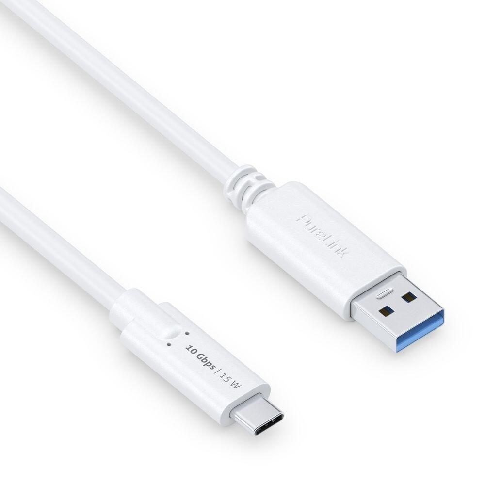 Thumbnail - PureLink USB-C auf USB-A Kabel - 3.1 Gen 2, 3A/5V/15W, 10G - iSerie - weiß - 1,00m