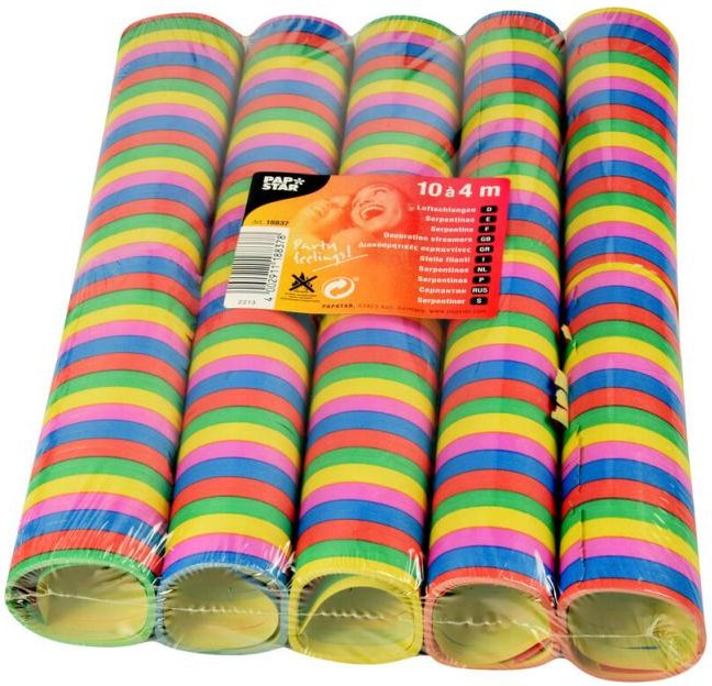 Thumbnail - PAPSTAR Luftschlangen Stripes bunt