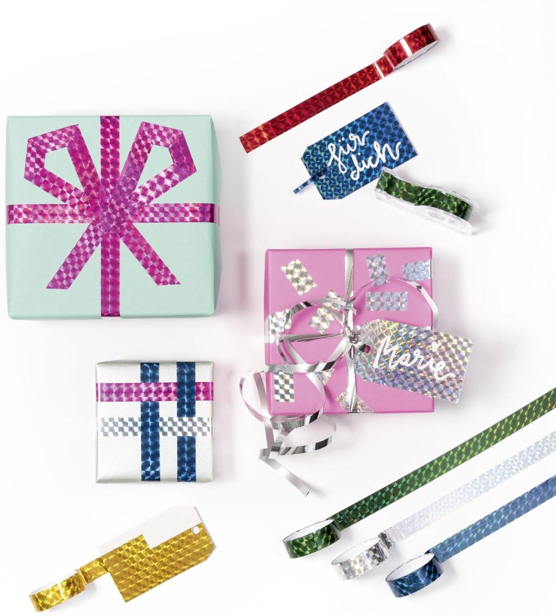 folia Deko-Klebeband 15 mm x 2 m glitzer gold, silber, grün, blau, rot, pink