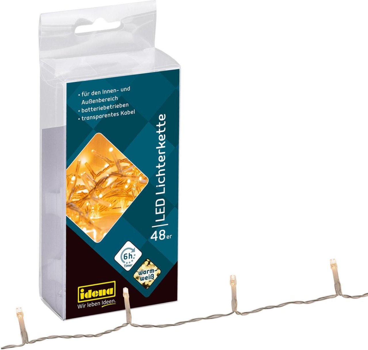 Idena Lichterkette 4.1 m transparent