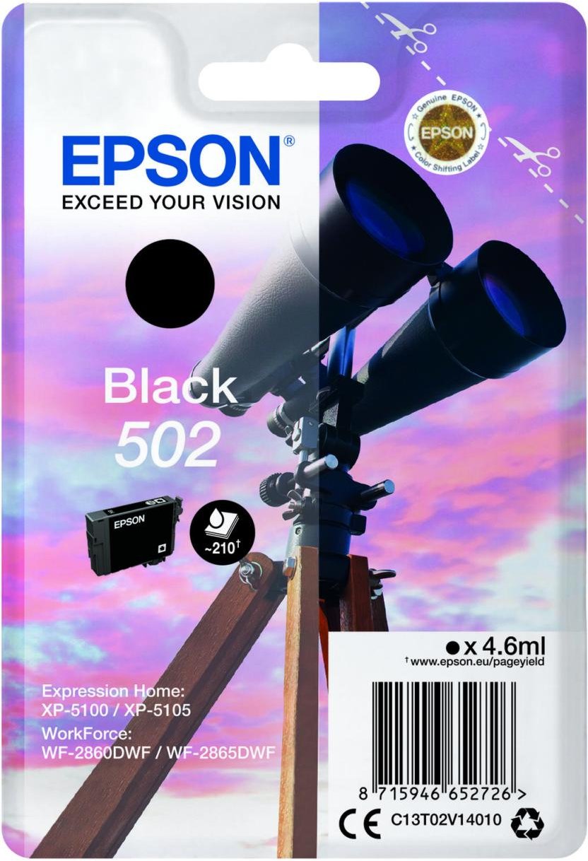 Epson Original 502 Fernglas Druckerpatrone - schwarz (C13T02V14010)