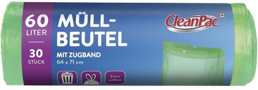 Thumbnail - CleanPac Müllbeutel 60,0 l grün