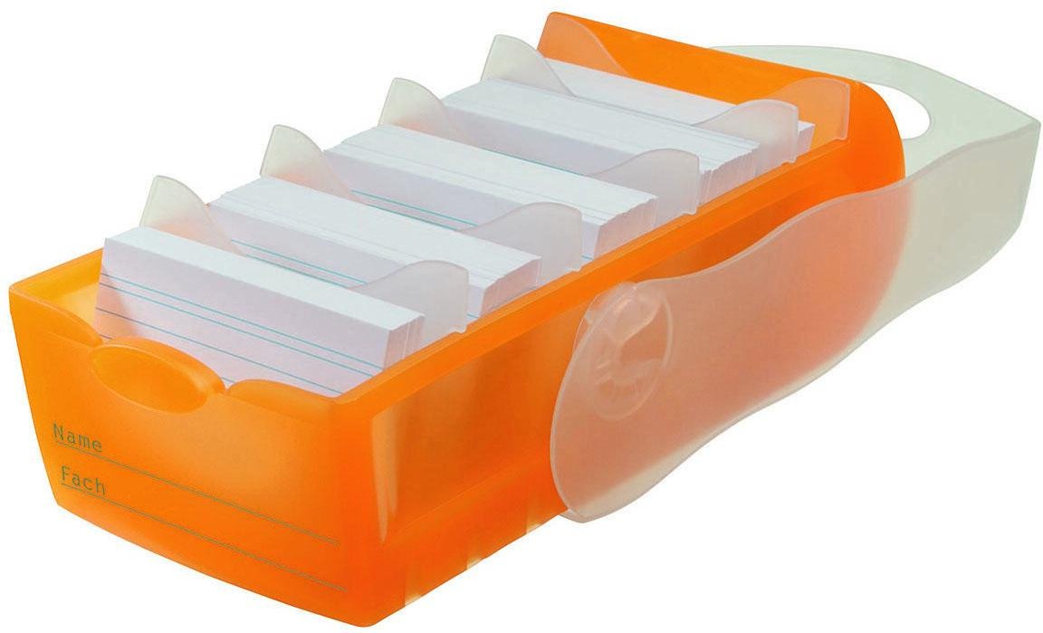 HAN Croco Karteikasten DIN A8 500 Karteikarten orange