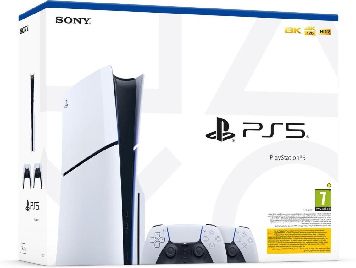 Sony Playstation 5 Slim Bundle Disc-Edition D-Chassis weiß inkl. zweiten DualSense Controller weiß