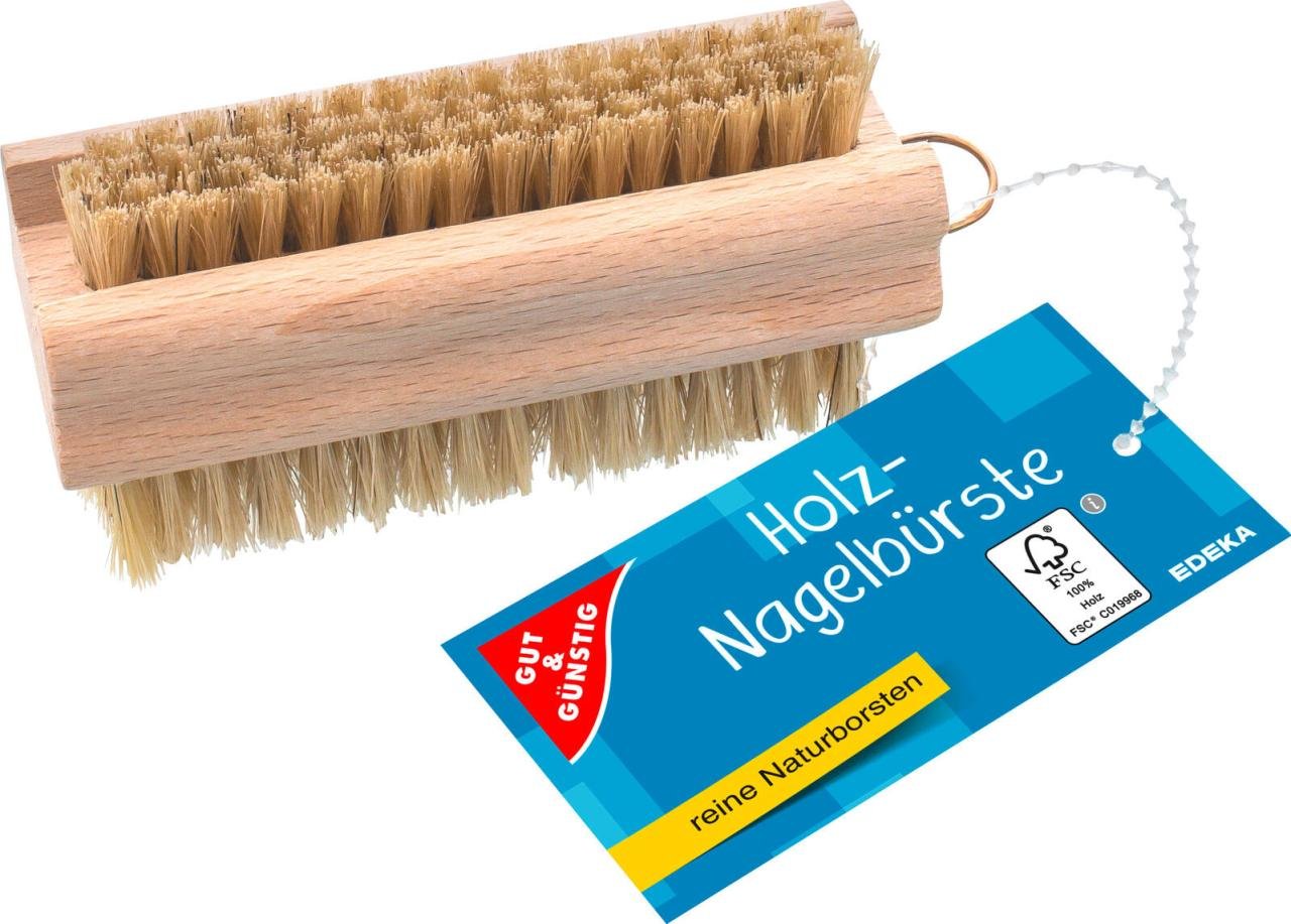 GUT&GÜNSTIG Nagelbürste braun Holz