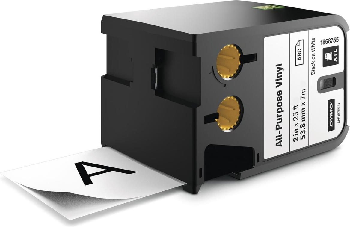 DYMO® Original XTL Schriftband, - schwarz auf weiss -, für XTL 500, farbiges Vinyl, endlos