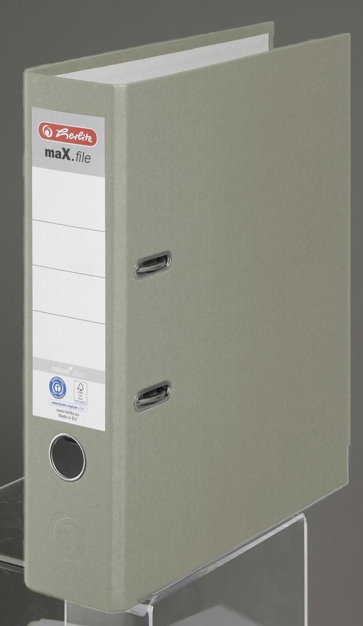 Thumbnail - herlitz Ordner Rückenbreite 8 cm DIN A4 Karton grau