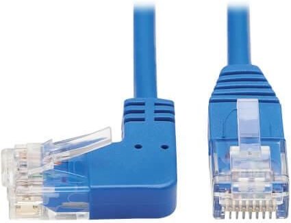 Thumbnail - Eaton Tripp Lite Series Left-Angle Cat6 Gigabit Molded Slim UTP Ethernet Kabel (RJ45 Left-Angle M zu RJ45 M), Blue, 3 ft