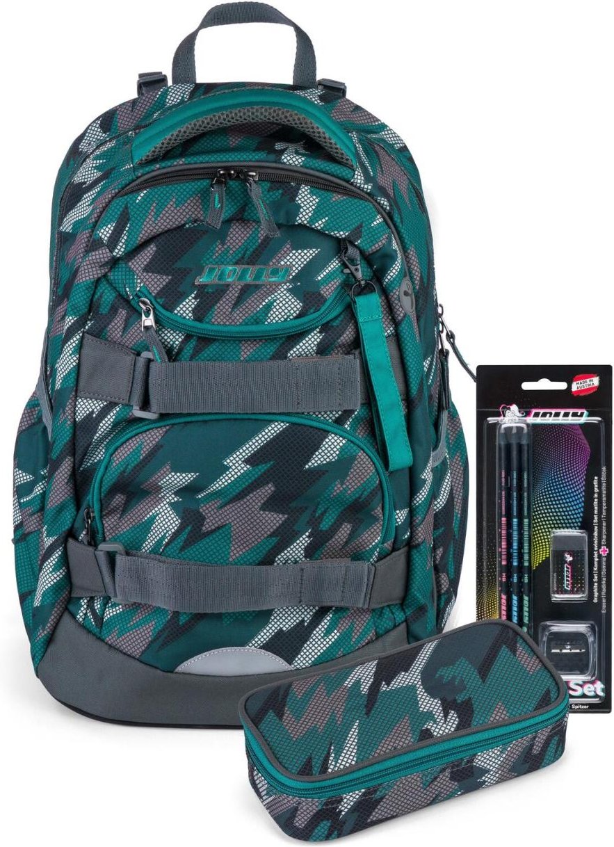 Thumbnail - JOLLY Schulrucksack Next Gen 29,0 x 22,0 x 43,0 cm grün/schwarz 28,0 l