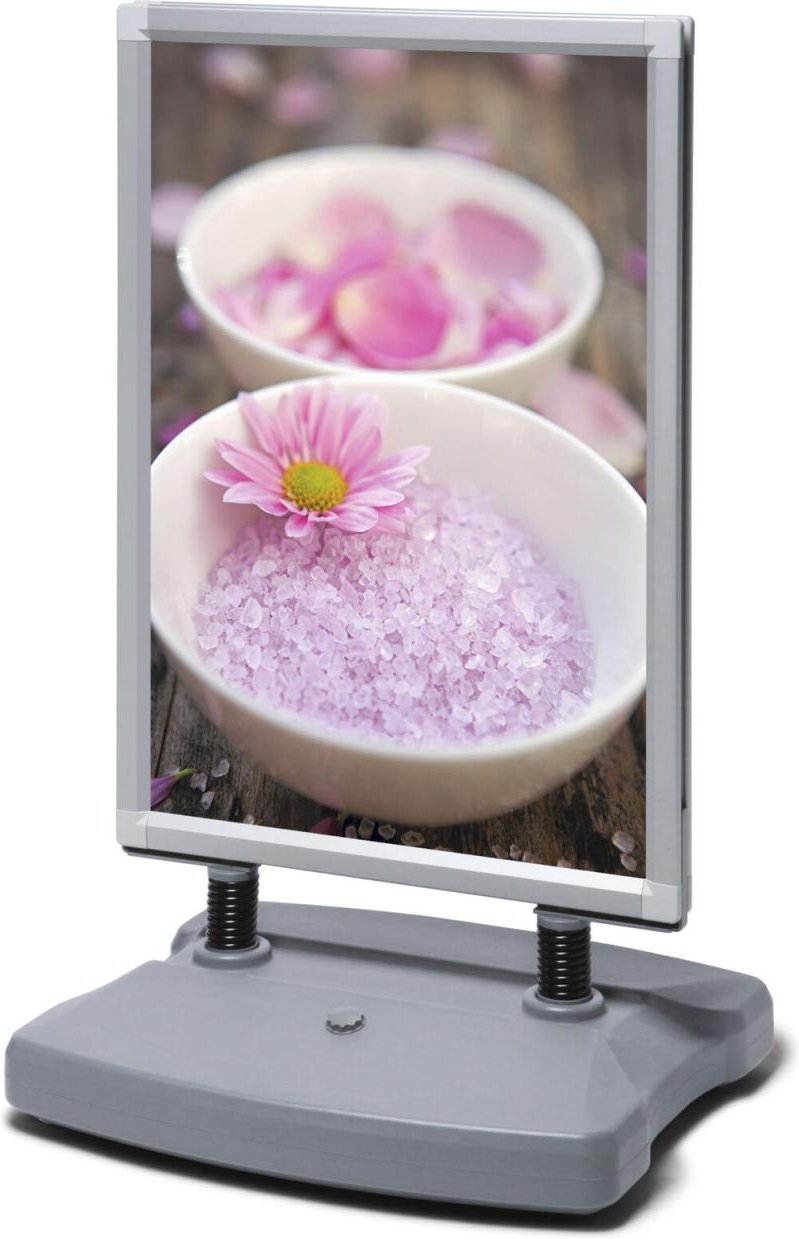 Showdown® Displays Windtalker Kundenstopper DIN A1 2-Fach  silber