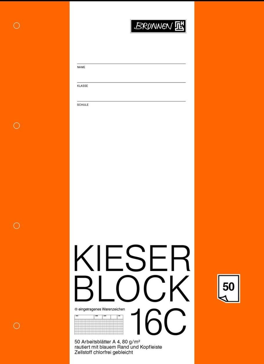 BRUNNEN Kieserblock Arbeitsblock DIN A4 rautiert