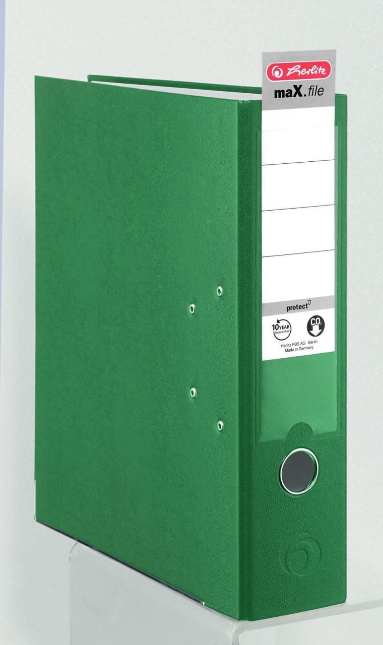 herlitz Ordner Rückenbreite 8 cm DIN A4 Kunststoff grün