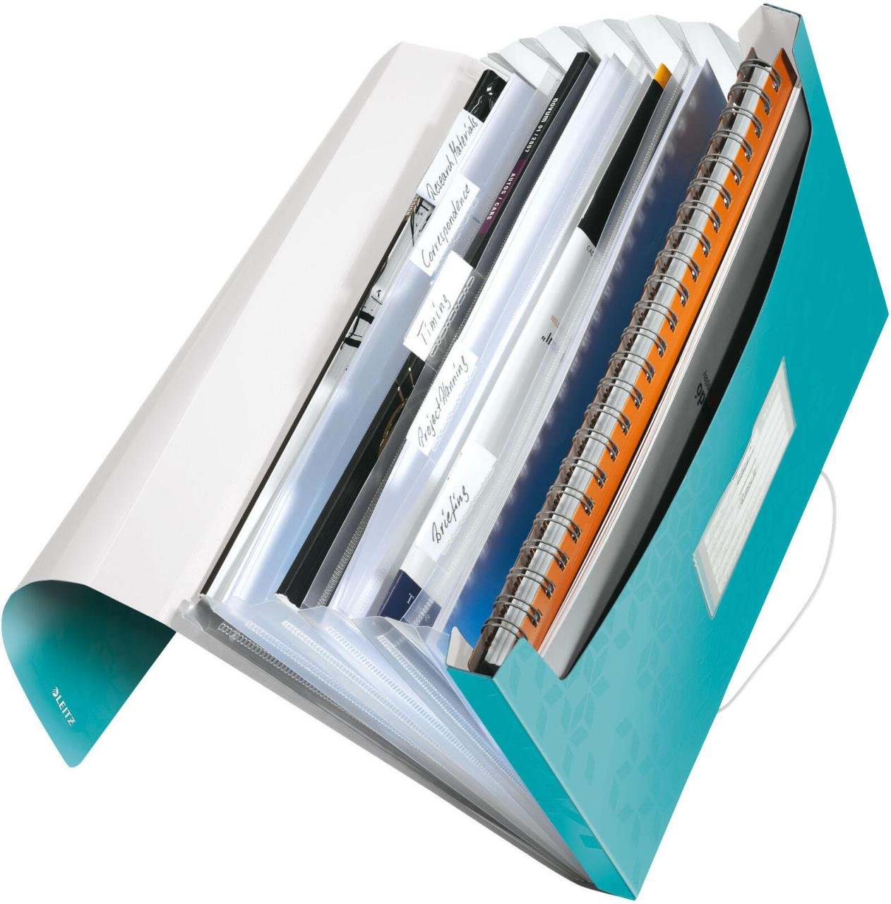 LEITZ Fächermappe DIN A4 6-Fach eisblau