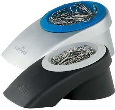 DURABLE Büroklammerspender Vegas silber/blau