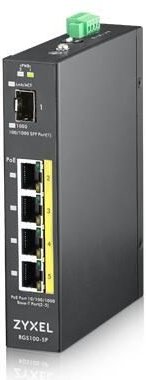 ZyXEL RGS100-5P 4-Port Gigabit 1-Port Gigabit-SFP PoE Switch