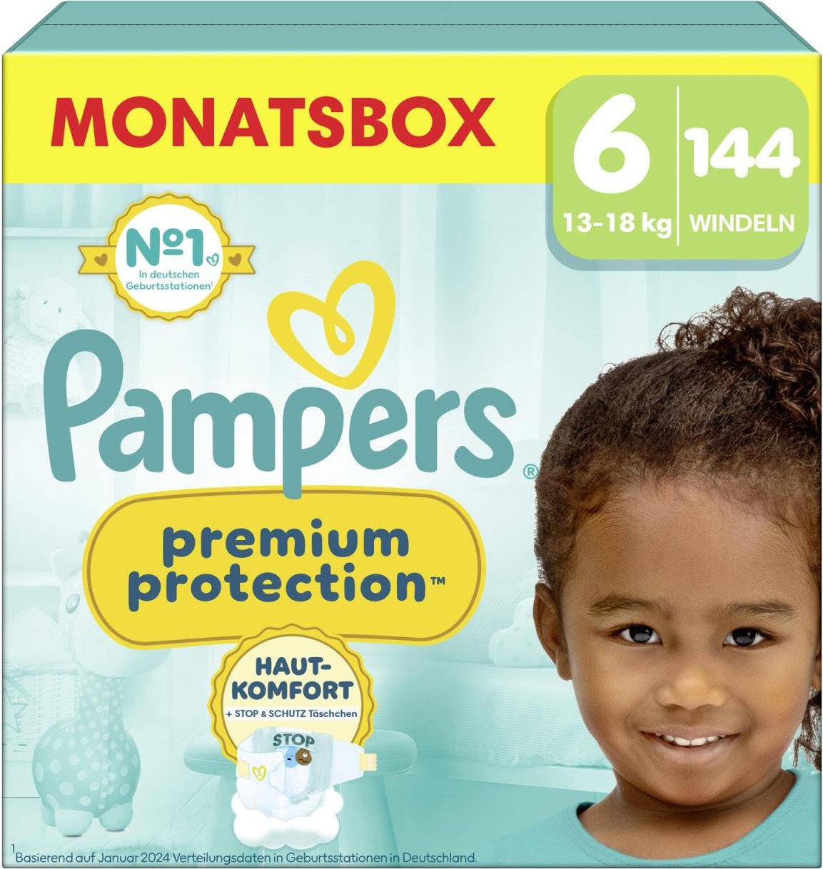 Pampers® Windeln Premium Protection Größe 6 (13+kg) für Kids und Teens (4-12 Jahre)