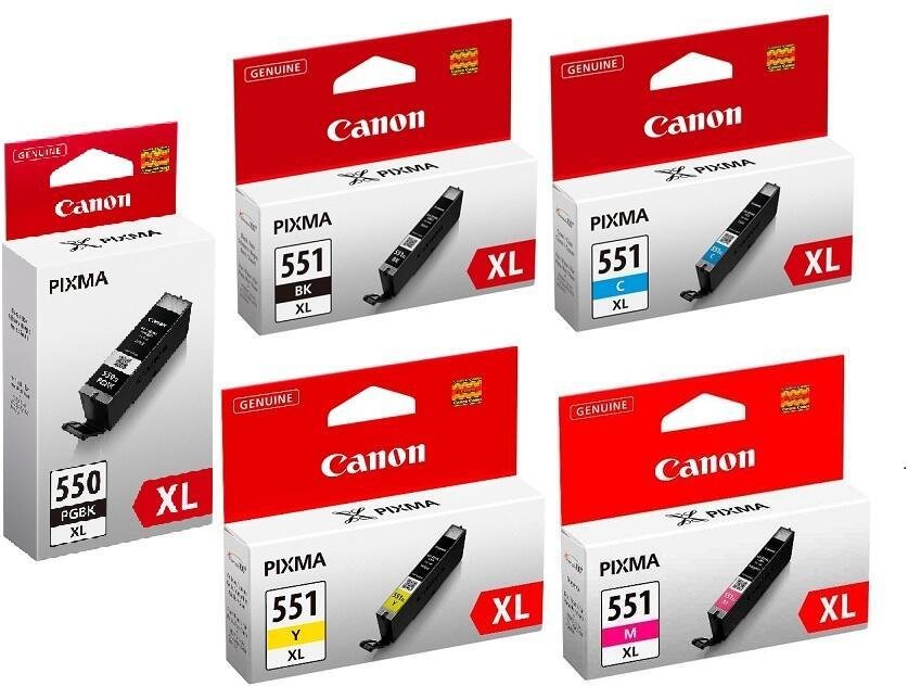 Canon Original PGI-550PGBK/CLI-551 XL Druckerpatronen 5er-Multipack - BK/C/M/Y/BK