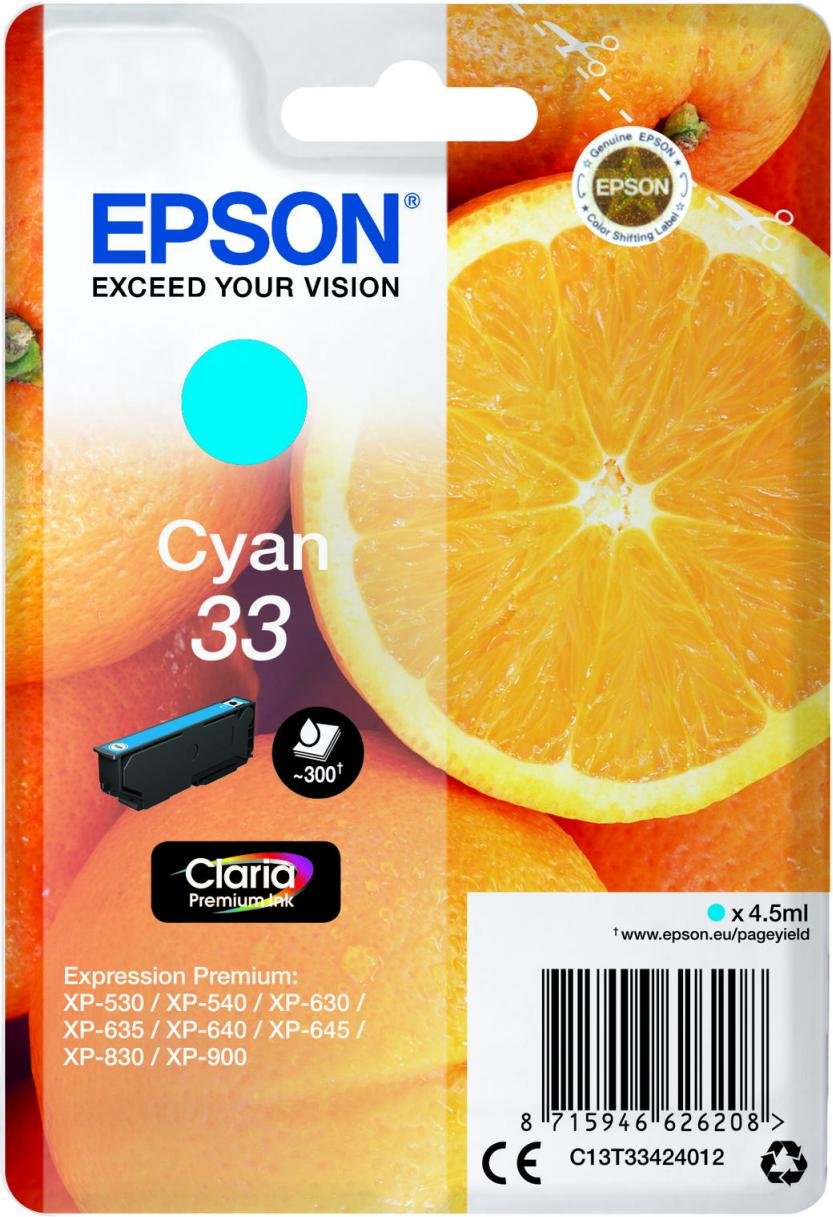 Epson Original 33 Orange Druckerpatrone - cyan (C13T33424012)