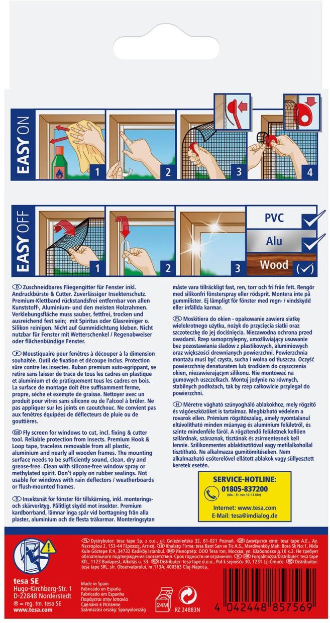 Thumbnail - tesa Fliegengitter Insect Stop COMFORT weiß 1,3 x 1,3 m