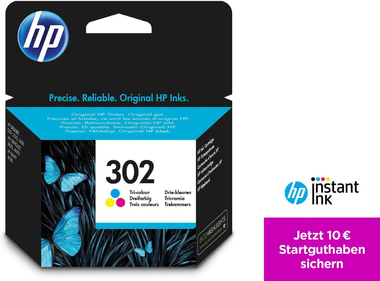Thumbnail - HP Original 302 Druckerpatronen - cyan, magenta, gelb (F6U65AE)