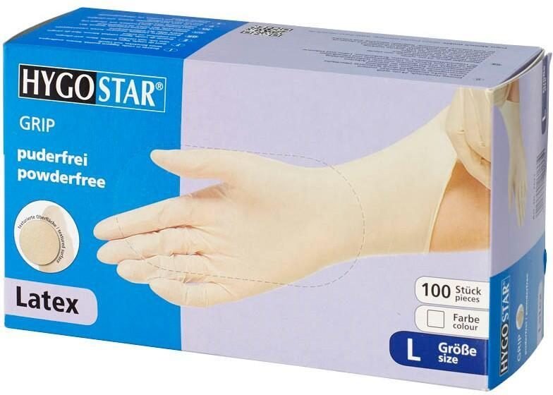 HYGOSTAR unisex Einmalhandschuhe GRIP weiß Größe L - 100 Stück