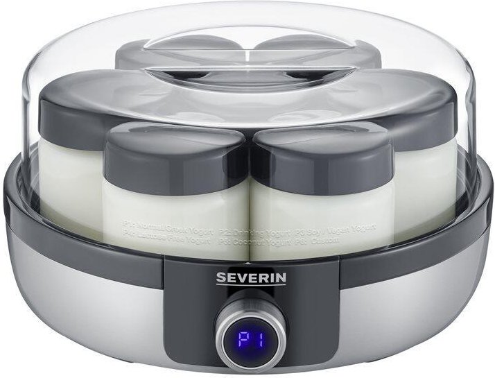 SEVERIN JG 3521 Joghurtbereiter, Edelstahl gebürstet/schwarz