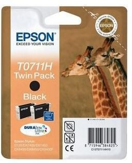 Epson Original T0711 Druckerpatronen - Doppelpack schwarz (C13T071140H10)