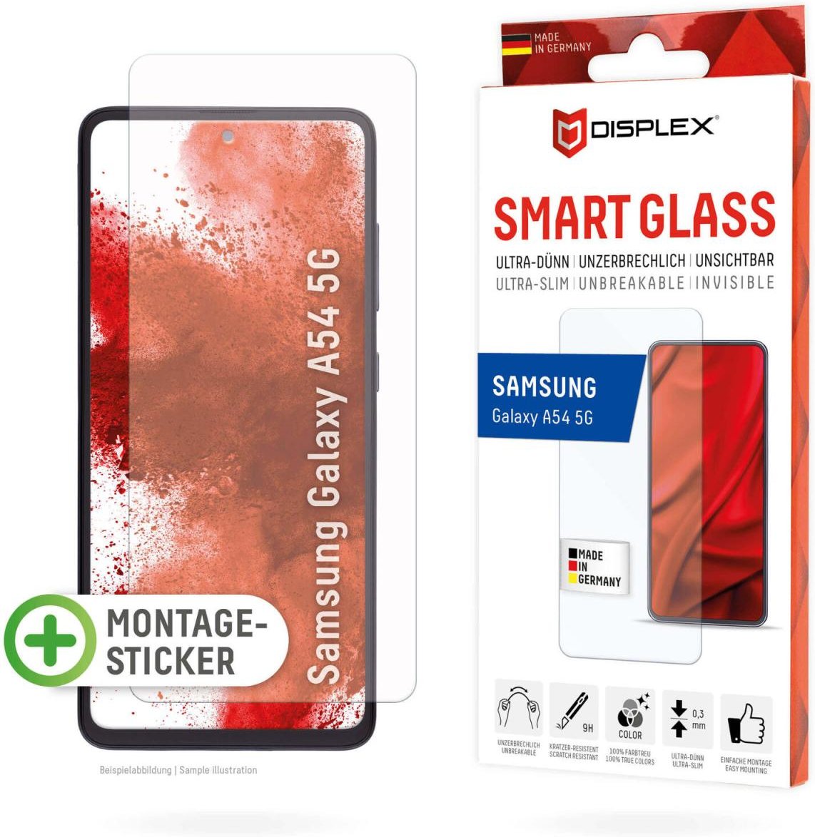 DISPLEX Smart Glass Displayschutzfolie für Samsung Galaxy A54 5G