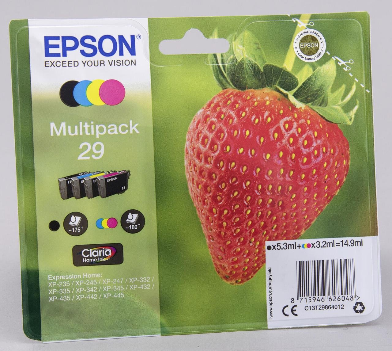 Thumbnail - Epson Original 29 Erdbeere Druckerpatronen - 4er Multipack (C13T29864012)
