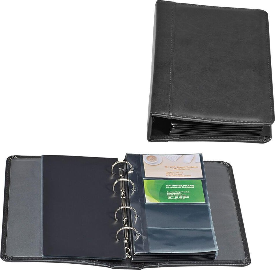 Alassio Visitenkarten-Ringbuch schwarz